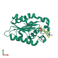 PDB entry 3esc coloured by chain, front view.