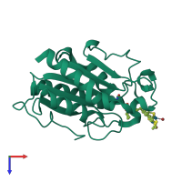 PDB entry 3esc coloured by chain, top view.