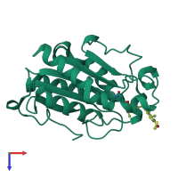 PDB entry 3esd coloured by chain, top view.