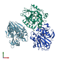 PDB entry 3esh coloured by chain, front view.