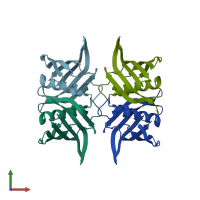 PDB entry 3esi coloured by chain, front view.