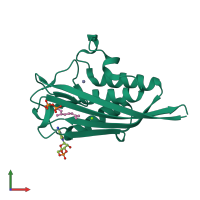 PDB entry 3esj coloured by chain, front view.