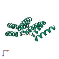 PDB entry 3esk coloured by chain, top view.