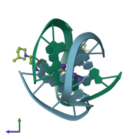 PDB entry 3et8 coloured by chain, side view.