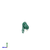 PDB entry 3etw coloured by chain, side view.