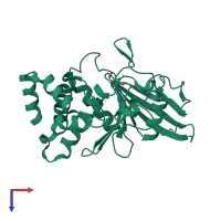 PDB entry 3eu0 coloured by chain, top view.