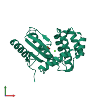 PDB entry 3eu3 coloured by chain, front view.