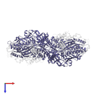 Xanthine dehydrogenase/oxidase in PDB entry 3eub, assembly 1, top view.