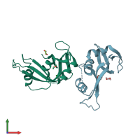PDB entry 3euy coloured by chain, front view.
