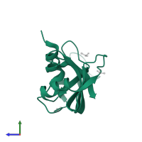 Ribonuclease pancreatic in PDB entry 3ev0, assembly 1, side view.