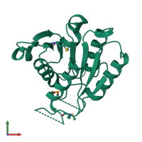 PDB entry 3ew7 coloured by chain, front view.