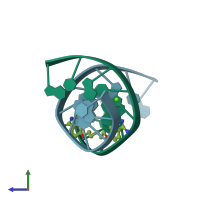 PDB entry 3ey0 coloured by chain, side view.