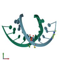 PDB entry 3ey2 coloured by chain, front view.