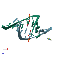 PDB entry 3ey2 coloured by chain, top view.