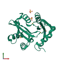 PDB entry 3ey5 coloured by chain, front view.