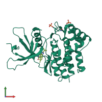 PDB entry 3eyh coloured by chain, front view.