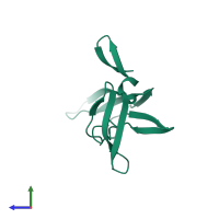 PDB entry 3ezm coloured by chain, side view.