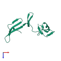 PDB entry 3ezm coloured by chain, top view.