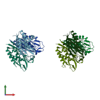 PDB entry 3f0d coloured by chain, front view.