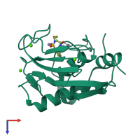 PDB entry 3f18 coloured by chain, top view.