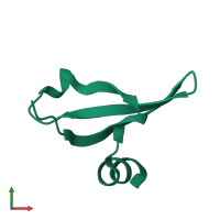 PDB entry 3f2u coloured by chain, front view.