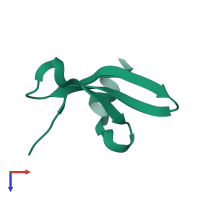 PDB entry 3f2u coloured by chain, top view.