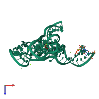 PDB entry 3f2y coloured by chain, top view.