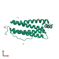 PDB entry 3f32 coloured by chain, front view.