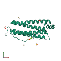 PDB entry 3f34 coloured by chain, front view.