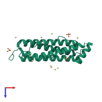 PDB entry 3f35 coloured by chain, top view.