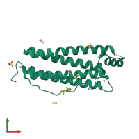 PDB entry 3f36 coloured by chain, front view.