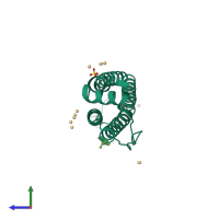 PDB entry 3f36 coloured by chain, side view.