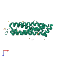 PDB entry 3f36 coloured by chain, top view.