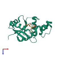 PDB entry 3f3m coloured by chain, top view.