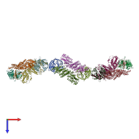 PDB entry 3f3p coloured by chain, top view.