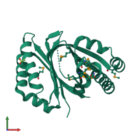PDB entry 3f44 coloured by chain, front view.