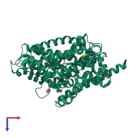 PDB entry 3f48 coloured by chain, top view.