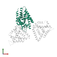 Nuclear receptor subfamily 5 group A member 2 in PDB entry 3f5c, assembly 1, front view.