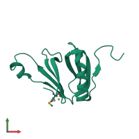 PDB entry 3f5r coloured by chain, front view.
