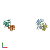 PDB entry 3f5x coloured by chain, front view.