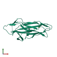 PDB entry 3f64 coloured by chain, front view.