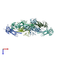 PDB entry 3f65 coloured by chain, top view.