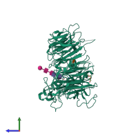 Hetero dimeric assembly 1 of PDB entry 3f6k coloured by chemically distinct molecules, side view.