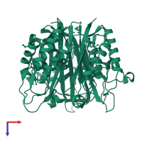 2-C-methyl-D-erythritol 2,4-cyclodiphosphate synthase in PDB entry 3f6m, assembly 1, top view.