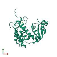 PDB entry 3f6y coloured by chain, front view.
