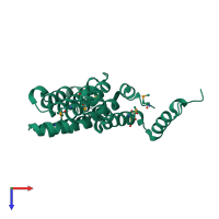 PDB entry 3f7c coloured by chain, top view.