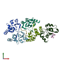 PDB entry 3f7g coloured by chain, front view.