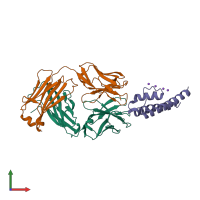 PDB entry 3f7y coloured by chain, front view.