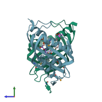 PDB entry 3f8h coloured by chain, side view.