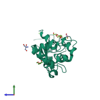 PDB entry 3f92 coloured by chain, side view.